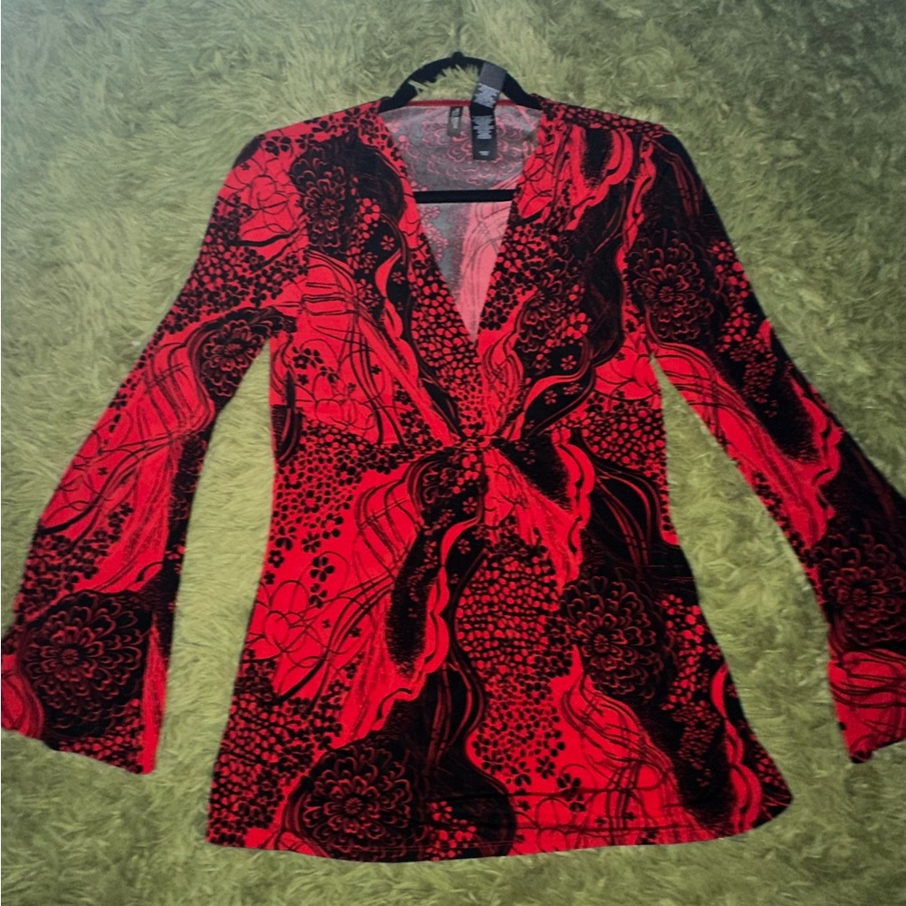 Black and red blouse